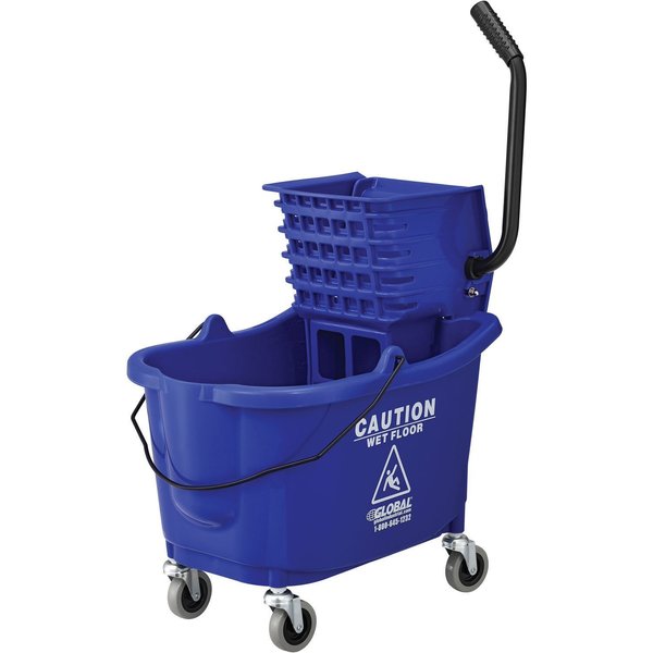 Global Industrial Mop Bucket and Wringer Combination, Blue, Plastic 260594BL